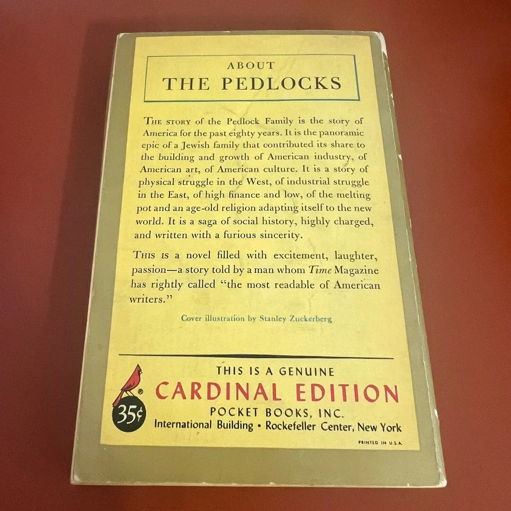 The Pedlocks Stephen Longstreet 1953 Cardinal Edition Vintage Paperback C-98